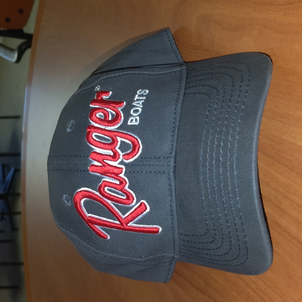 Ranger Boats Embroidered Logo Baseball Fishing Hat Adjustable Gray Red